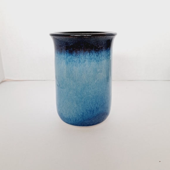 Hand Thrown Cobalt Blue Gradiant Glaze Bowl Cup Set Artist Signed - Picture 3 of 8